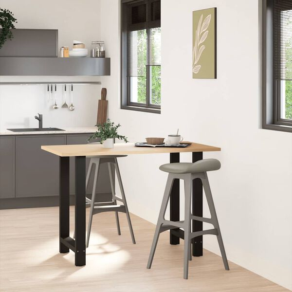 vidaXL P&eacute;s para mesa de bar pretos 2 pe&ccedil;as 60x(90-91) cm a&ccedil;o