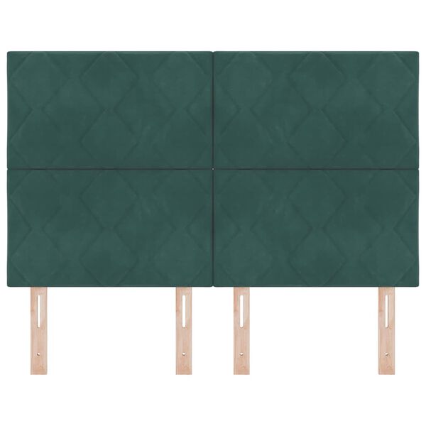 vidaXL Cabeceira com cabeceira Verde-escuro 160 cm Veludo