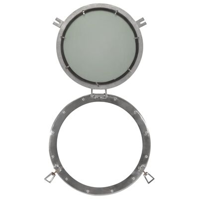 vidaXL Espelho de parede estilo escotilha Ø50 cm alumínio e vidro