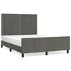 vidaXL Estrutura de cama sem colch&atilde;o 140x200 cm veludo cinzento-escuro
