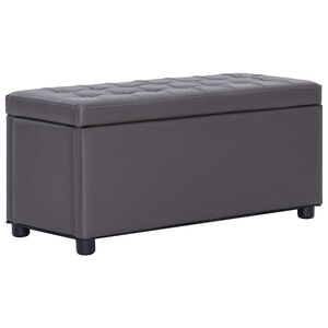 vidaXL Banco de arruma&ccedil;&atilde;o 87,5 cm couro artificial cinzento