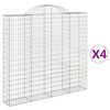 vidaXL Cestos gabi&atilde;o arqueados 4pcs 200x30x180/200cm ferro galvanizado