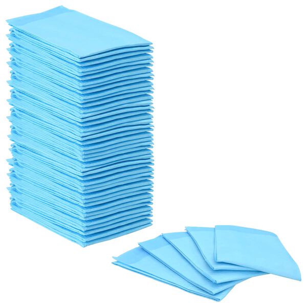 vidaXL Pad de Treinamento para Pets 50 pcs Azul e Branco 60 x 60 cm