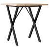 vidaXL Mesa de jantar estrutura em X 70x70x75,5 cm pinho/a&ccedil;o