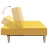 vidaXL Sof&aacute;-cama de 2 lugares c/ banco tecido amarelo