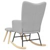 vidaXL Cadeira de baloi&ccedil;o com banco p/ p&eacute;s tecido cinzento nublado