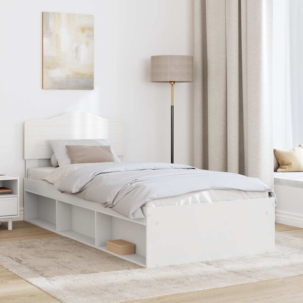 vidaXL Estrutura da Cama Branco 90 x 190 cm Madeira de Pinheiro S&oacute;lida