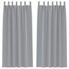 vidaXL Cortinas Blackout com Argolas 2 unid. Cinzento-claro Poli&eacute;ster