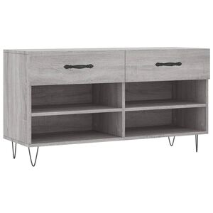 vidaXL Banco sapateira 102x35x55 cm derivados madeira cinzento sonoma