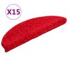 vidaXL Tapetes de escada 15 pe&ccedil;as 56x17x3 cm vermelho semicircular