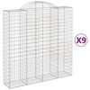 vidaXL Cestos gabião arqueados 9pcs 200x50x200/220cm ferro galvanizado