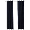 vidaXL Cortinas blackout com argolas 2 pcs 140x225 cm veludo preto