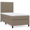 vidaXL Cama com molas/colch&atilde;o 100x200 cm tecido cinza-acastanhado