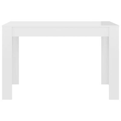 vidaXL Mesa de jantar 120x60x76 cm contraplacado branco brilhante