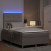 vidaXL Cama Box Spring LED Cinzento-acastanhado 120 x 200 cm tecido