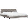 vidaXL Cama com colch&atilde;o 200x200 cm tecido cinzento-acastanhado
