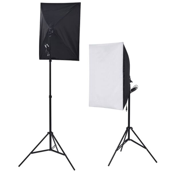 vidaXL Kit estúdio fotográfico com softbox iluminação/fundo/refletor