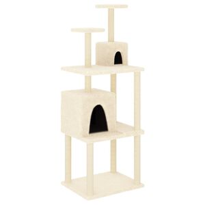vidaXL &Aacute;rvore p/ gatos c/ postes arranhadores sisal 167 cm cor creme