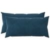 vidaXL Almofada com travesseiro HEERLEN 2 unid. Azul Veludo