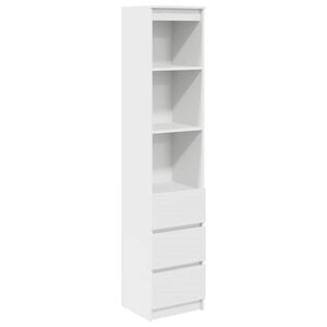 vidaXL Aparador alto 37,5x35x180 cm derivados de madeira branco