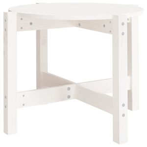vidaXL Mesa de centro &Oslash; 62,5x45 cm madeira de pinho maci&ccedil;a branco