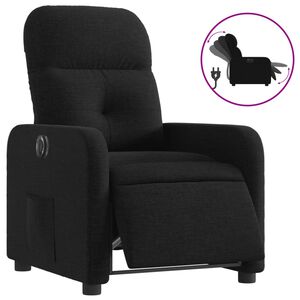 vidaXL Poltrona el&eacute;trica reclin&aacute;vel tecido preto