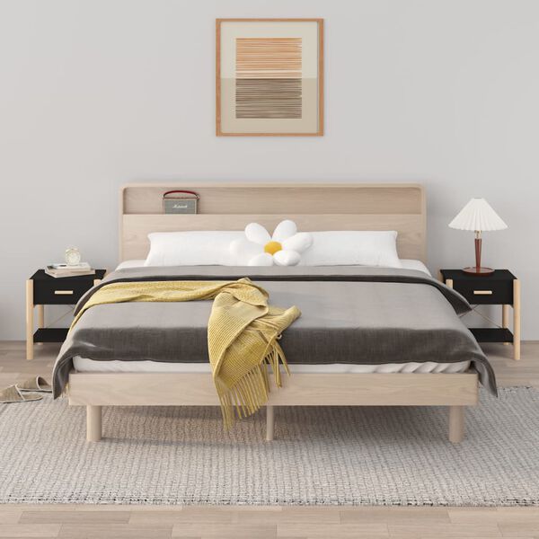 vidaXL Mesas de cabeceira 2 pcs 42x38x45cm derivados de madeira preto