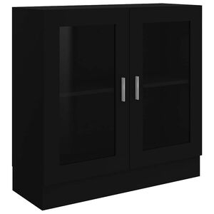 vidaXL Arm&aacute;rio vitrine 82,5x30,5x80 cm derivados de madeira preto