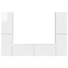 vidaXL Conjunto de m&oacute;vel de TV 6 pcs Branco Brilhante