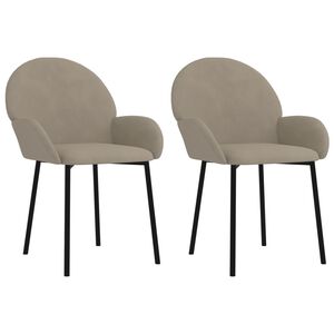 vidaXL Cadeiras de jantar 2 pcs veludo cinzento-claro
