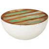 vidaXL Mesa de centro forma de ta&ccedil;a &Oslash;50x24cm madeira recuperada branco