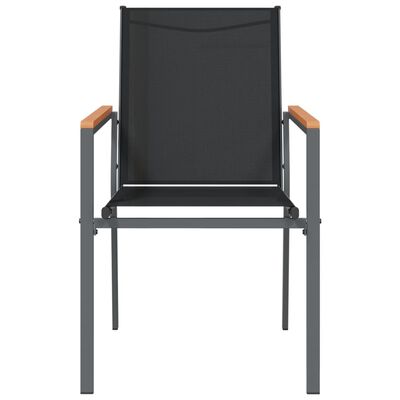 vidaXL Cadeiras de jardim 2 pcs 55x61,5x90 cm textilene e aço preto