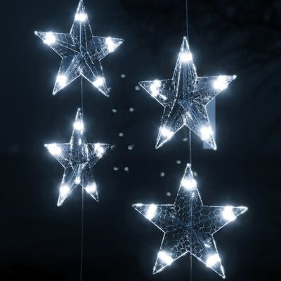 vidaXL Cortina iluminação c/ estrelas 500 LEDs 8 funções branco frio