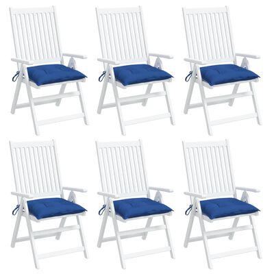vidaXL Almofadões de cadeira 6 pcs 40x40x7 cm tecido oxford azul