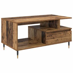 vidaXL Mesa de centro com gaveta Madeira antiga 90 x 49 x 45 cm