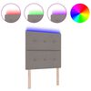vidaXL Cabeceira LED com cabeceira Cinzento-acastanhado 90 cm tecido