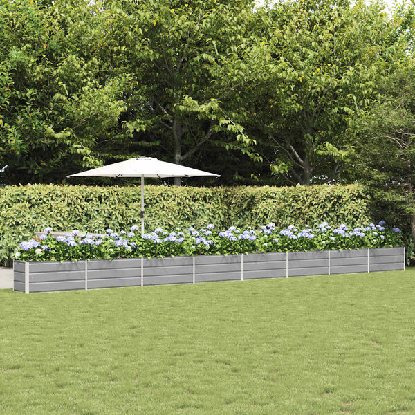 vidaXL Floreira Cinzento-claro 480 x 50 x 45 cm A&ccedil;o Galvanizado