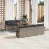 vidaXL Conjunto de Sof&aacute; de Jardim 9 pcs Cinzeto Rattan Sint&eacute;tico