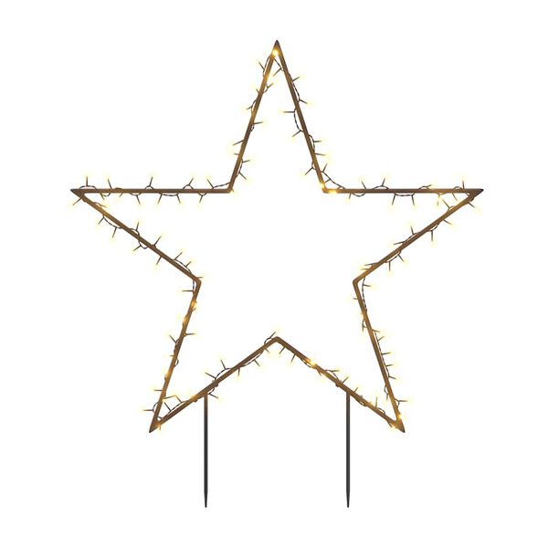 vidaXL Decora&ccedil;&atilde;o estrela de Natal c/ luz e estacas 115 luzes LED 85 cm