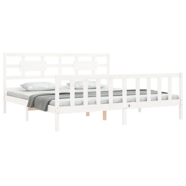 vidaXL Cama sem colchão 200x200 cm madeira de pinho maciça branco