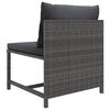 vidaXL 3 pcs conjunto lounge de jardim c/ almofadões vime PE cinzento