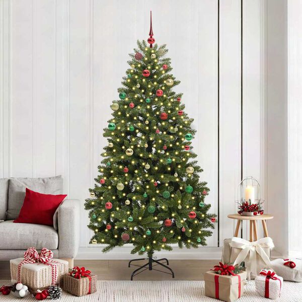 vidaXL &Aacute;rvore de Natal Artificial Verde 210 cm PVC e Metal