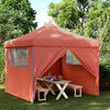 vidaXL Tenda p/ festas pop-up dobr&aacute;vel 4 paredes laterais terracotta