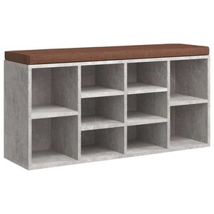 vidaXL Sapateira 103x30x48 cm derivados de madeira cinzento cimento