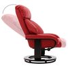 vidaXL Cadeira TV reclin&aacute;vel c/ apoio de p&eacute;s couro artificial vermelho
