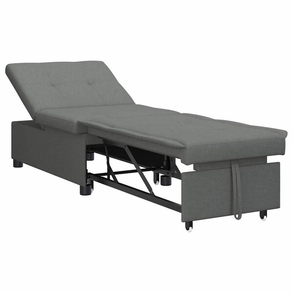 vidaXL Sof&aacute;-cama retr&aacute;til Cinza Escuro 194 x 50 x 82 cm Contraplacado