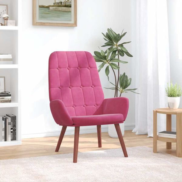 vidaXL Cadeira de descanso veludo vermelho tinto