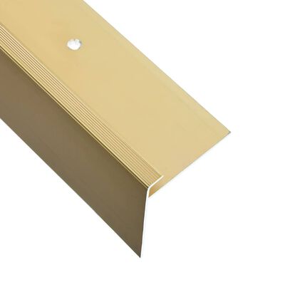 vidaXL Perfil p/ escada em forma de F 15 pcs alumínio 90 cm dourado