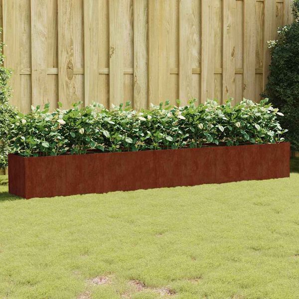 vidaXL Canteiro elevado de jardim 280x40x40 cm a&ccedil;o corten