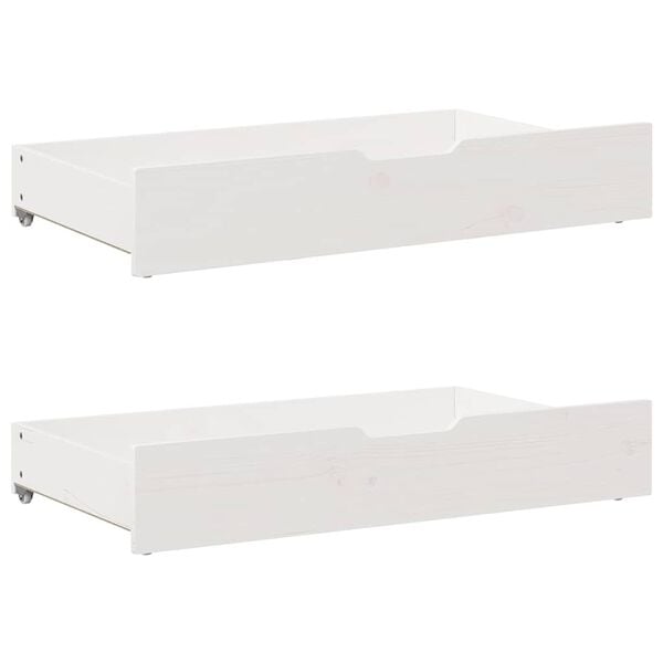 vidaXL Gavetas para cama 2 pcs 90x55x17 cm pinho maciço branco